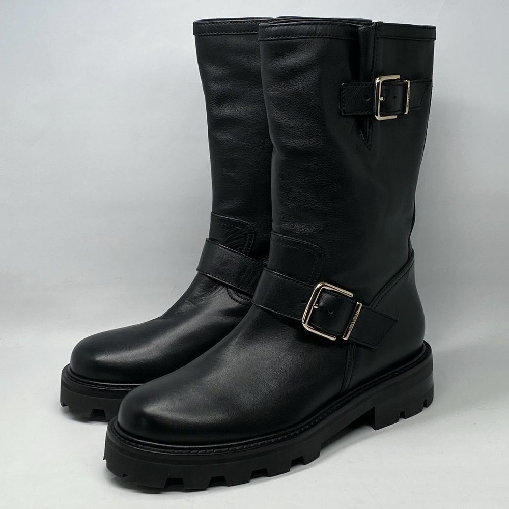 Jimmy Choo Double Buckle Moto Boots size 36